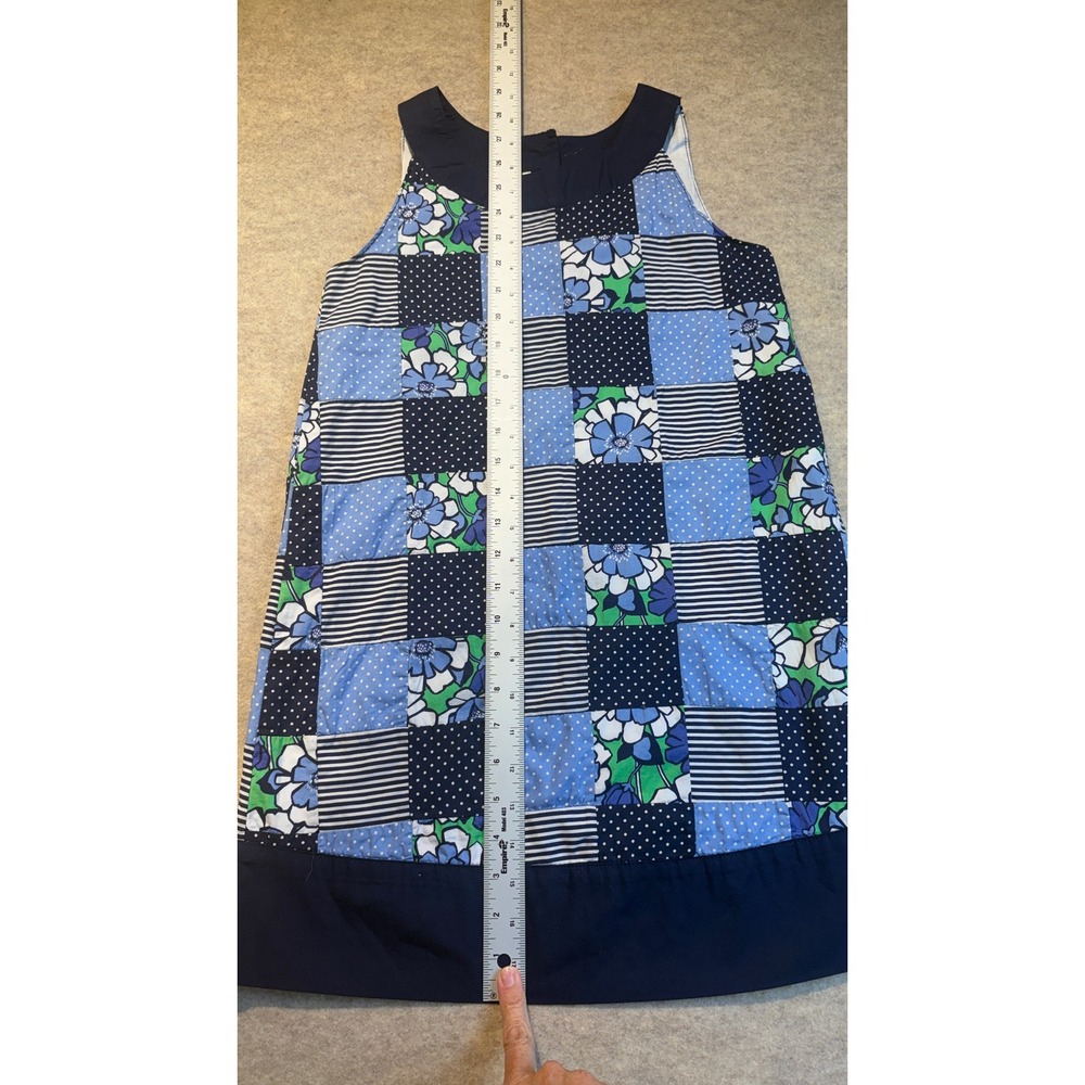 Gymboree Girls Blue Patchwork Floral Polka Dot Striped Shift Dress Size 10 NWT - Picture 4 of 5
